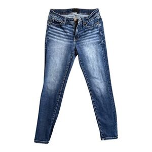 Blue Skinny Jeans with Distressed Details